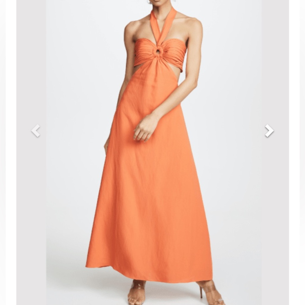 Ronny Kobo Sonnet Dress Guava (Small)